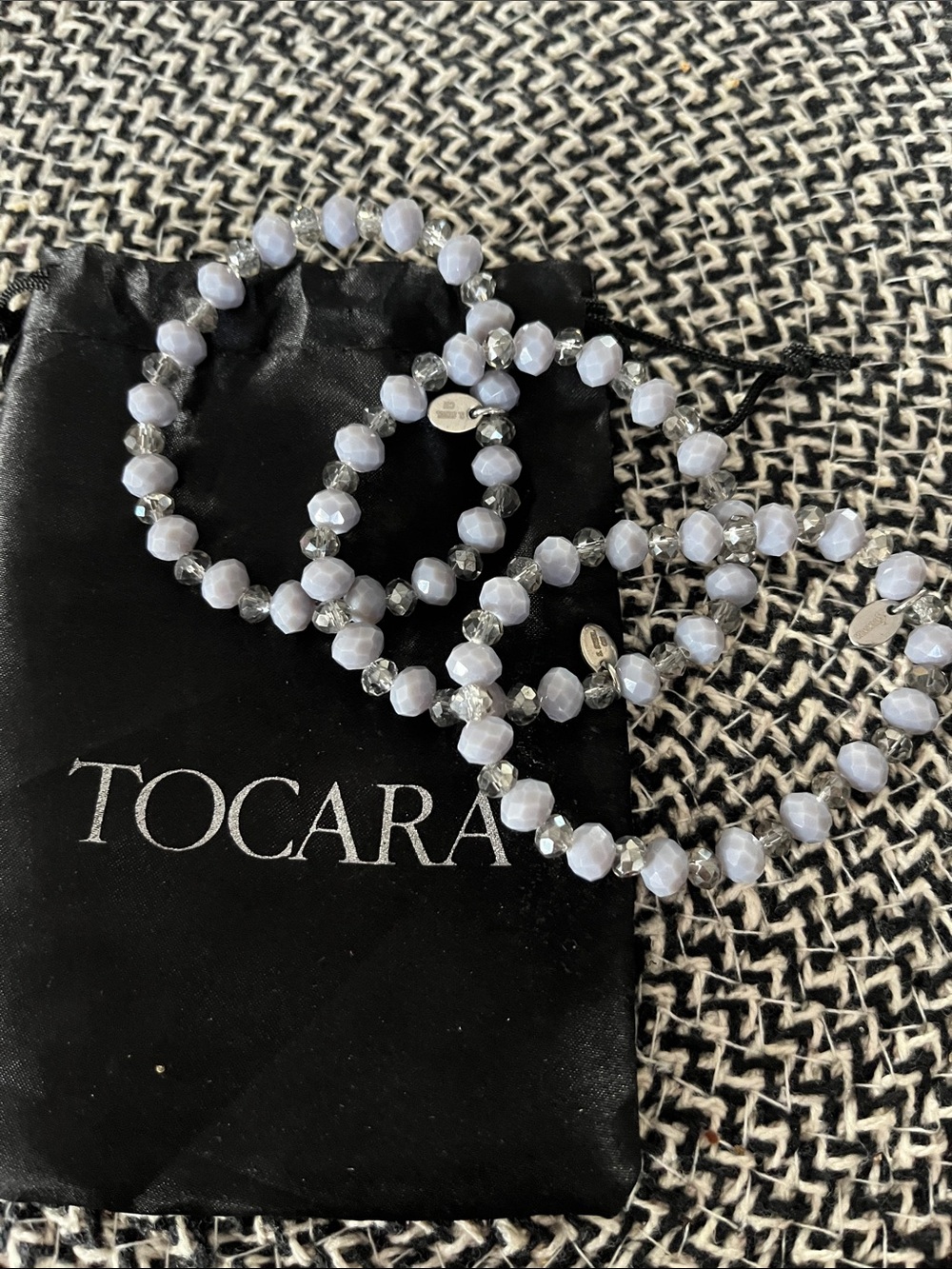 Pale Blue Faceted Glass Bead Bracelet Set